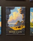 three magnets depicting different scenes from the Wind Cave National Park.