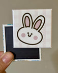 Pink Bunny Pattern Magnet