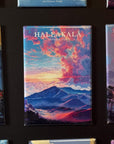 a collection of colorful magnets depicting various landscapes, including mountains, clouds, and natural scenery.