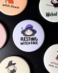 Basic Witch Magnet – Cute Pastel Witch with Coffee Cup, Funny Halloween Fridge Décor