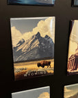 Wyoming State Magnet β Grand Teton & Bison