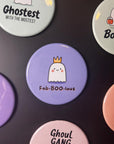 Fab-Boo-Lous Magnet – Cute Ghost with Crown, Pastel Halloween Fridge Décor, Funny Spooky Gift